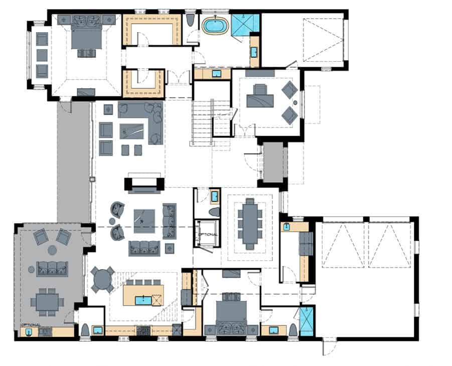 Oasis Floor Plan - First Floor, Enclave of Distinction, Naples Custom Home Builders, Naples Luxury Home Builders, Luxury Custom Homes in Naples, Naples Fl New Home Builders, Naples Custom Home Builders, Custom Homes Builders in Naples, Naples Luxury Home Builders, Home lots in North Naples, North Naples Lot and Home Packages